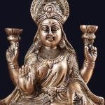 6" Pure Brass Goddess Lakshmi Statue | Compact Temple Murti | Sacred Prosperity Idol